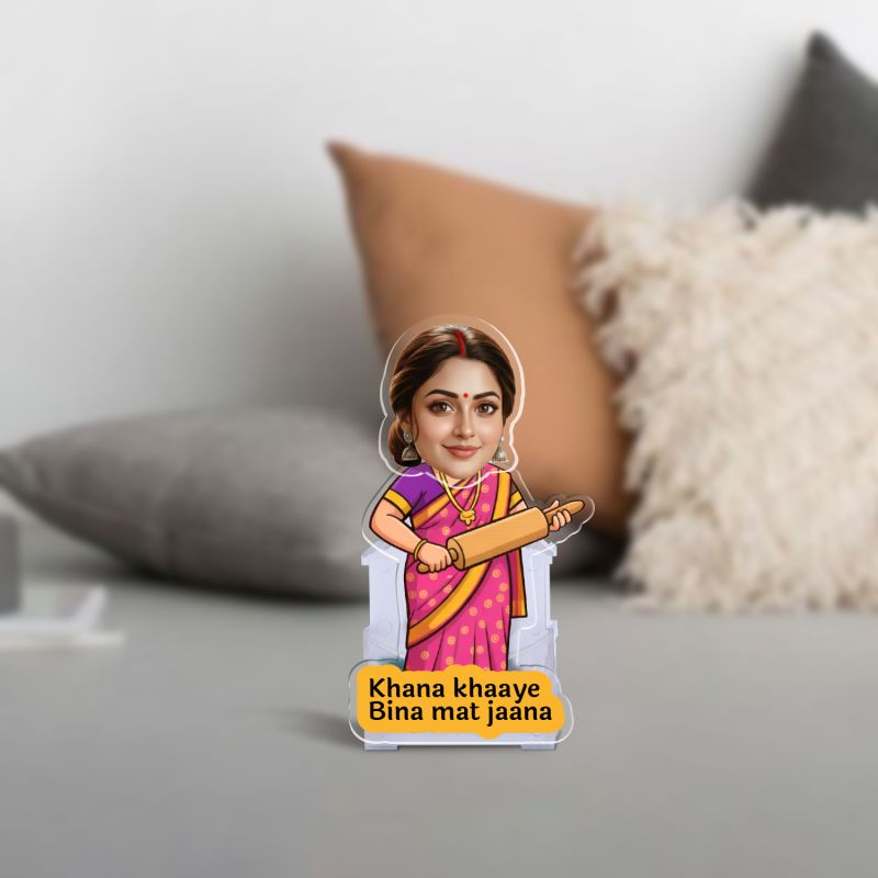 Personalized Mom Bobblehead Caricature with Funny Quote Solar Powered Moving Head for Car Dashboard Decor Funny Gift for Mom